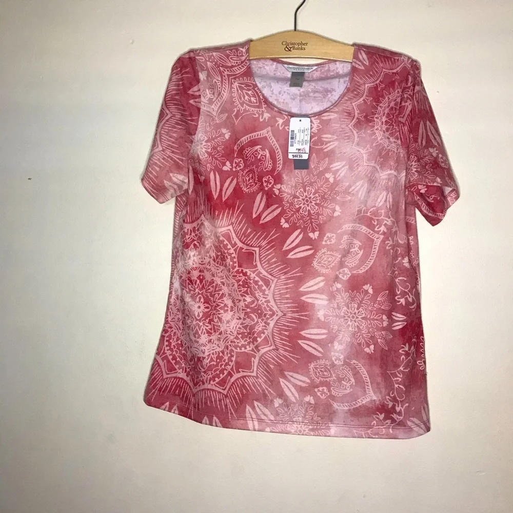Christopher & Banks Medallion Burnout Tee - Picture 2 of 16